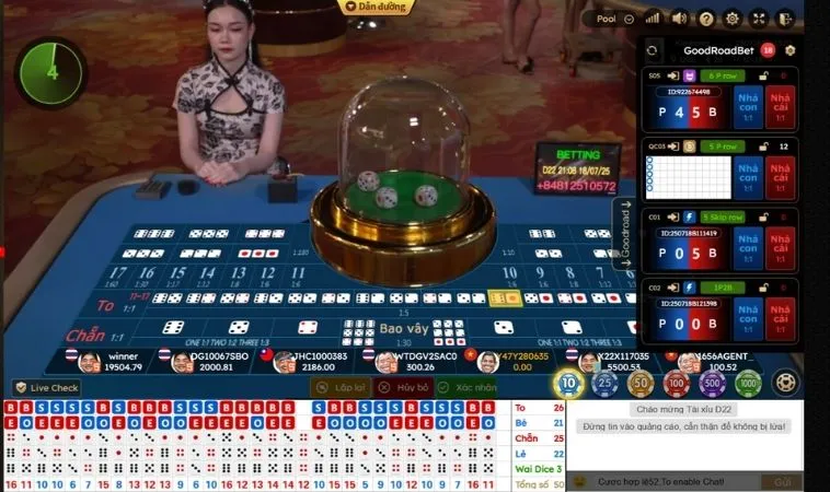 Cách Chơi Tài Xỉu Nhà Cái U888 Dễ Thắng Cho Người Mới 2 Bàn cược Tài Xỉu tại U888